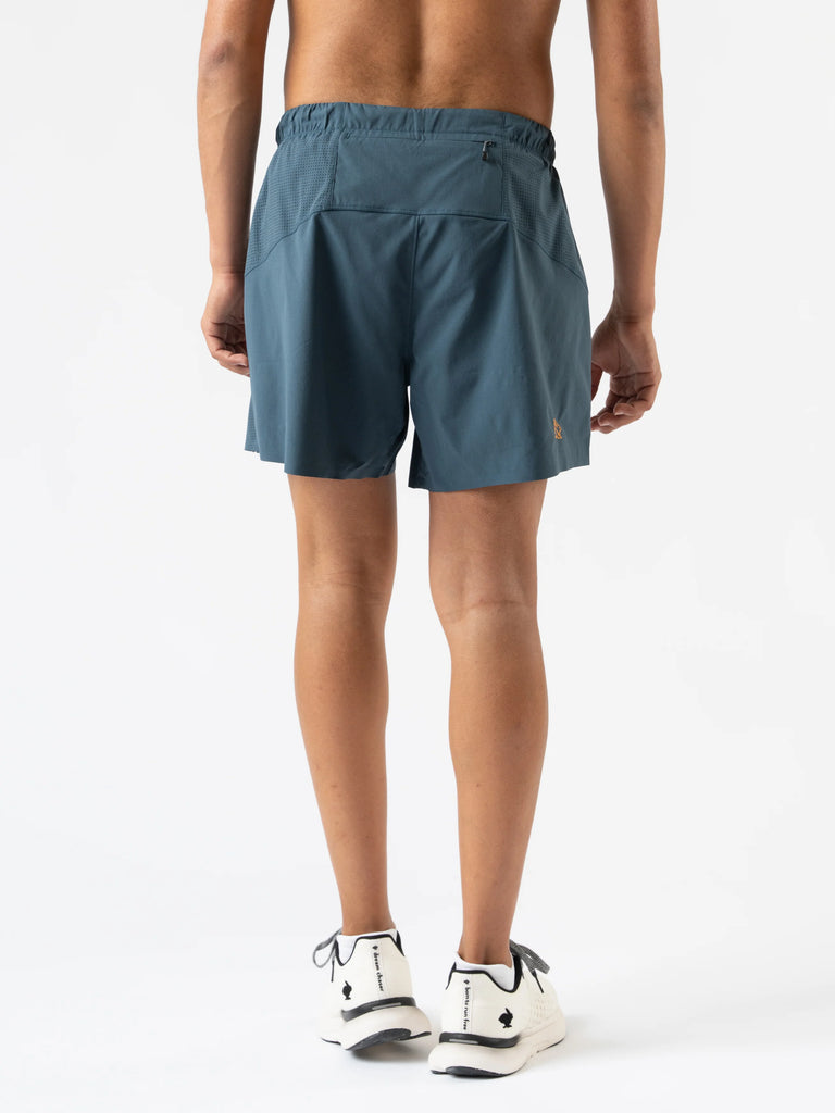 Men's rabbit Tried N' True shorts. Grey. Rear view.
