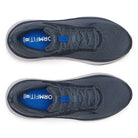 Men's Saucony Echelon 10. Grey upper. Navy blue and white midsole. Blue logo. Top view.
