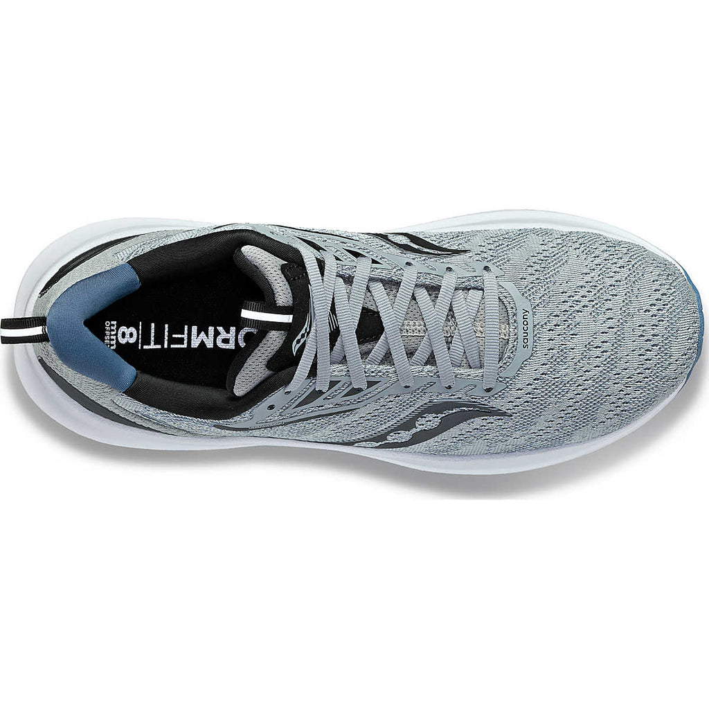 Men's Saucony Echelon 9. Grey upper. Grey midsole. Top view.