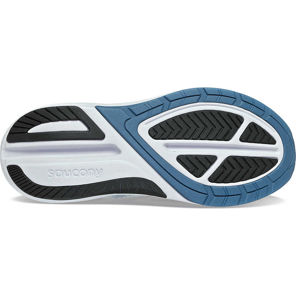 Men's Saucony Echelon 9. Grey upper. Grey midsole. Bottom view.