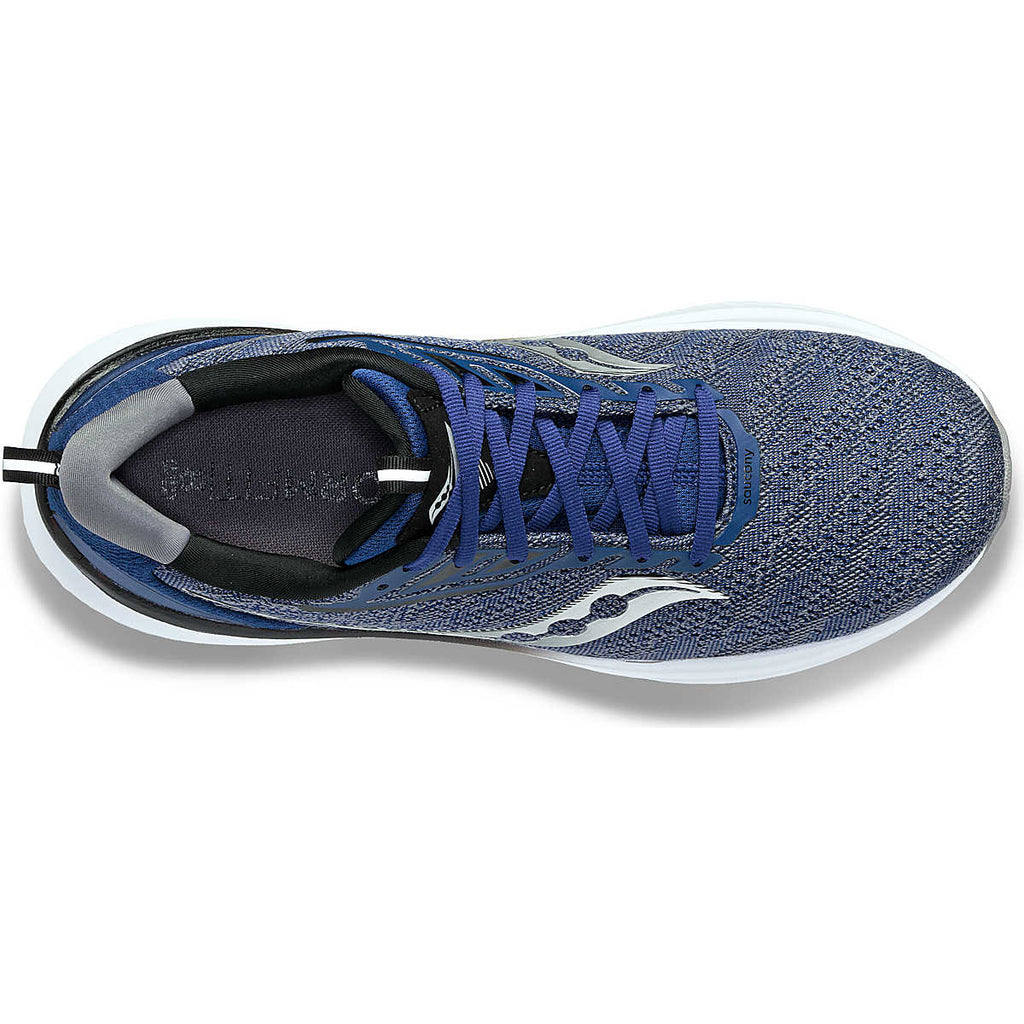 Men's Saucony Echelon 9. Blue/Grey upper. White midsole. Top view.