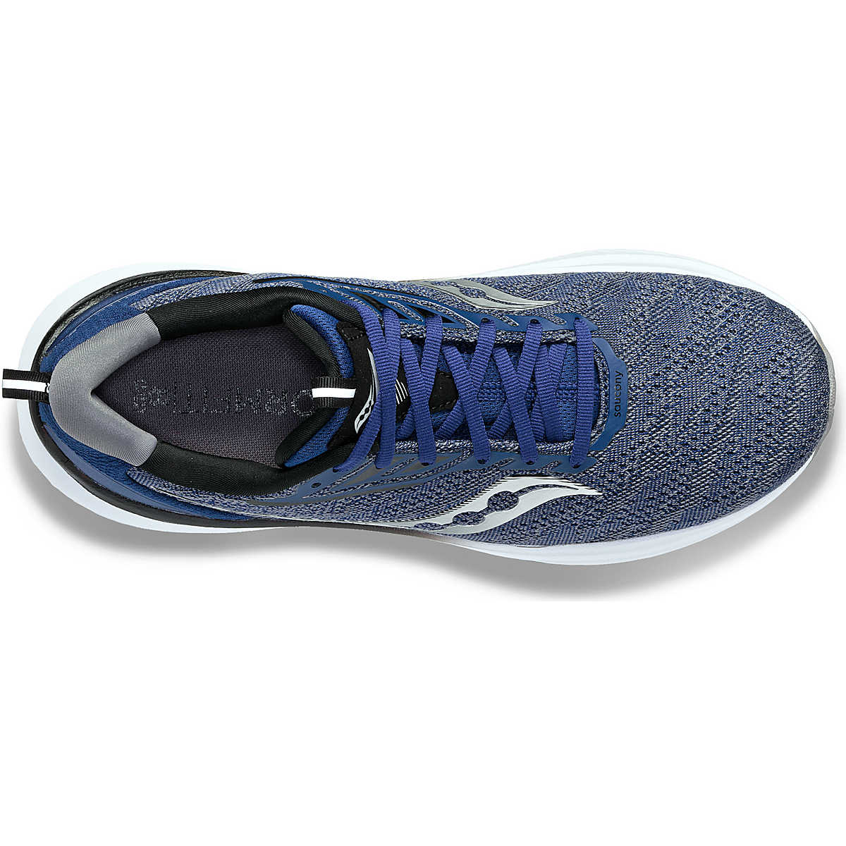 Men's Saucony Echelon 9. Blue/Grey upper. White midsole. Top view.