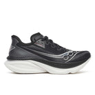 Men's Saucony Endorphin Azura. Black upper. White midsole. Lateral view.