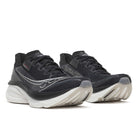 Men's Saucony Endorphin Azura. Black upper. White midsole. Lateral view.