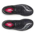 Men's Saucony Endorphin Azura. Black upper. White midsole. Top view.
