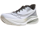 Men's Saucony Endorphin Azura. White upper. White midsole. Lateral view.