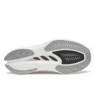 Men's Saucony Endorphin Pro 5. Black upper. White midsole. Bottom view. 