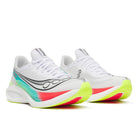 Men's Saucony Endorphin Pro 5. White/Multi. Lateral view.