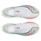 Men's Saucony Endorphin Pro 5. White/Multi. Top view.