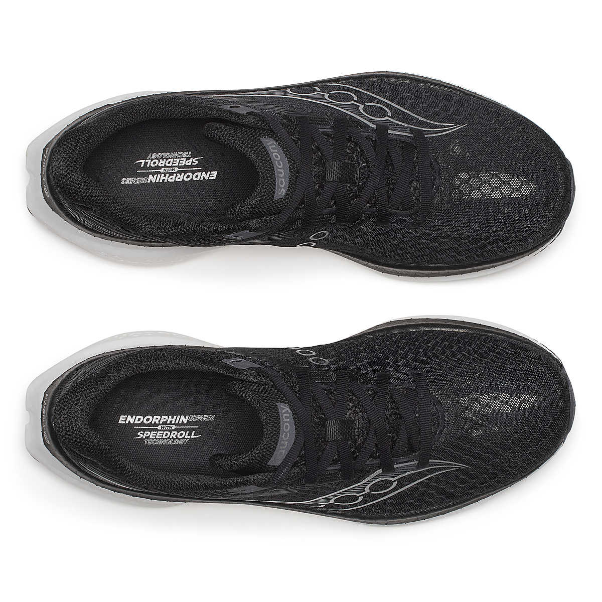 Men's Saucony Endorphin Speed 5. Black/White. Top view.