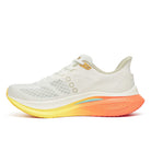 Men's Saucony Endorphin Speed 5. Ivory/Fire. Medial view.