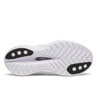 Men's Saucony Endorphin Trainer. Black upper. White midsole. Bottom view.