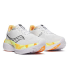 Men's Saucony Endorphin Trainer. White/Black. Lateral view.