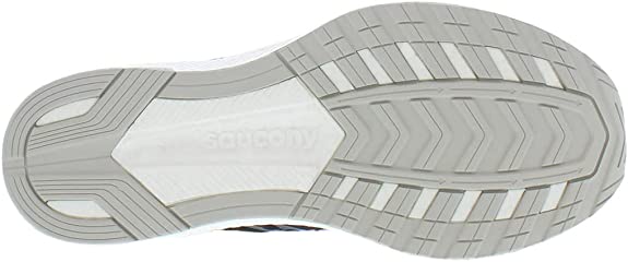 Men's Saucony Freedom 4. Black upper. White midsole. Bottom view.