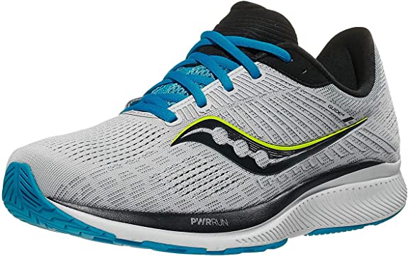 Men's Saucony Guide 14. Grey upper. White midsole. Lateral view.