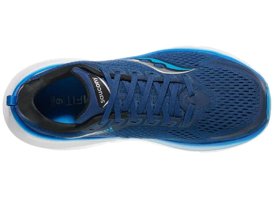 Men's Saucony Guide 17. Blue upper. White midsole. Top view.