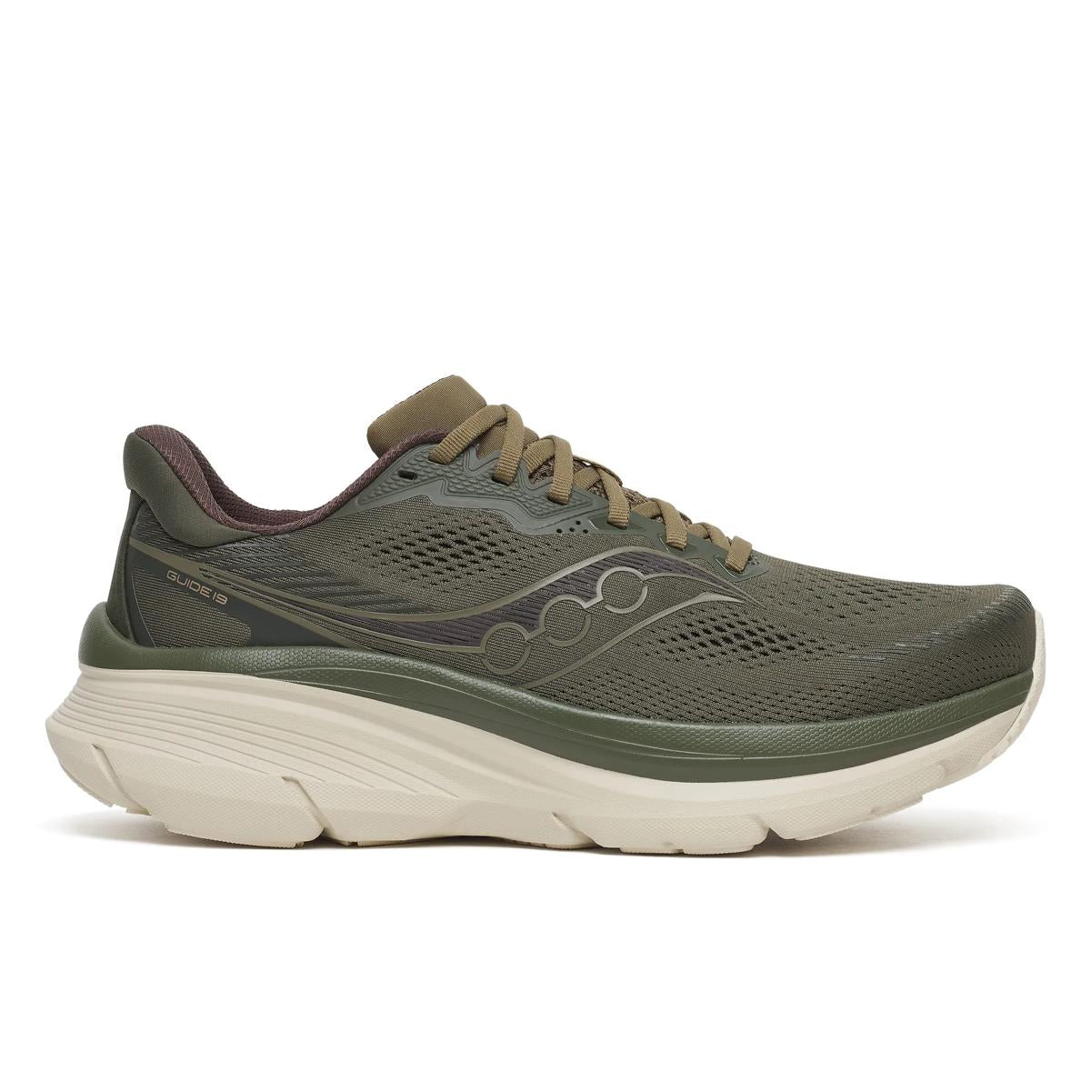 Men's Saucony Guide 19. Fatigue/Field. Lateral view.