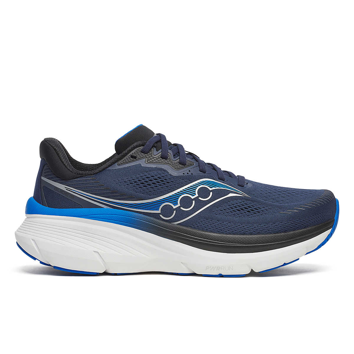 Men's Saucony Guide 19. Navy/Royal. Lateral view.