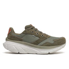 Men's Saucony Guide Metro. Olive upper. White midsole. Lateral view.