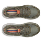 Men's Saucony Guide Metro. Olive upper. White midsole. Top view.