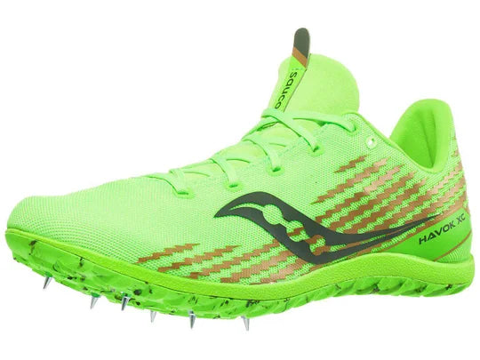 Men's Saucony Havok XC 3. Slime. Lateral view.