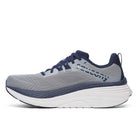 Men's Saucony Hurricane 25. Grey upper. White midsole. Medial view.