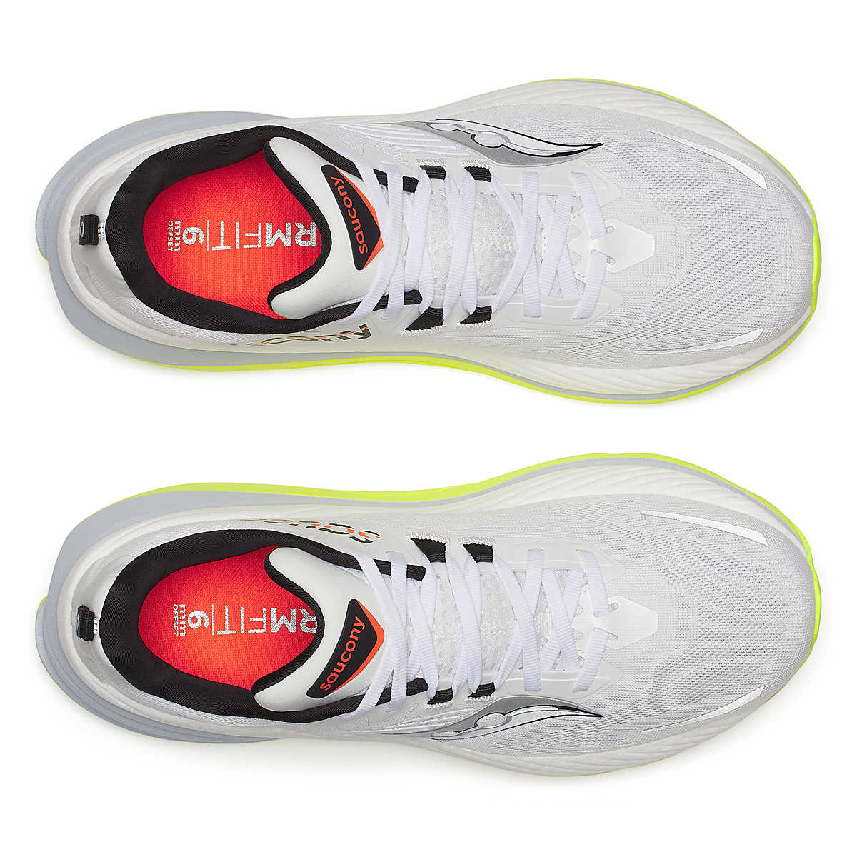 Men's Saucony Hurricane 24 White/Black top view