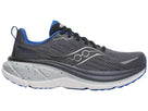 Men's Saucony Hurricane 25. Grey upper. White midsole. Lateral view.