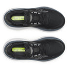 Men's Saucony Hurricane 26. Black upper. White midsole. Top view.