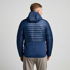 Men's Saucony Hurricane Insulated Jacket. Navy. Rear view.