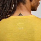 Men's Saucony Peregrine Merino Long Sleeve. Yellow. Rear view.