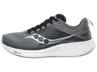 Men's Saucony Ride 17. Grey upper. White midsole. Lateral view.