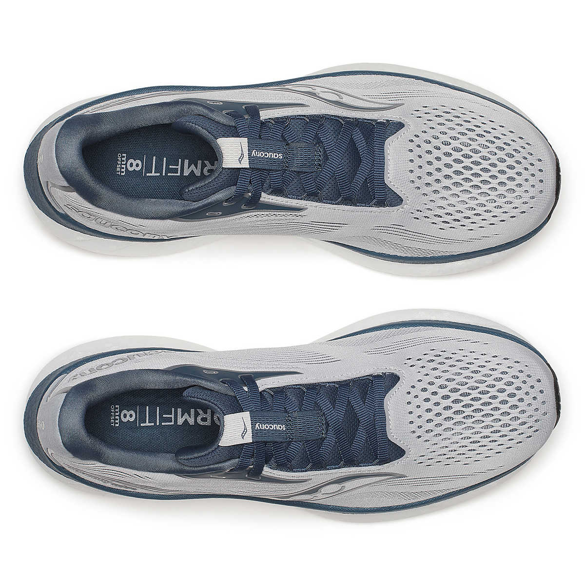 Men's Saucony Ride 18. Cloud/Dusk. Top view.