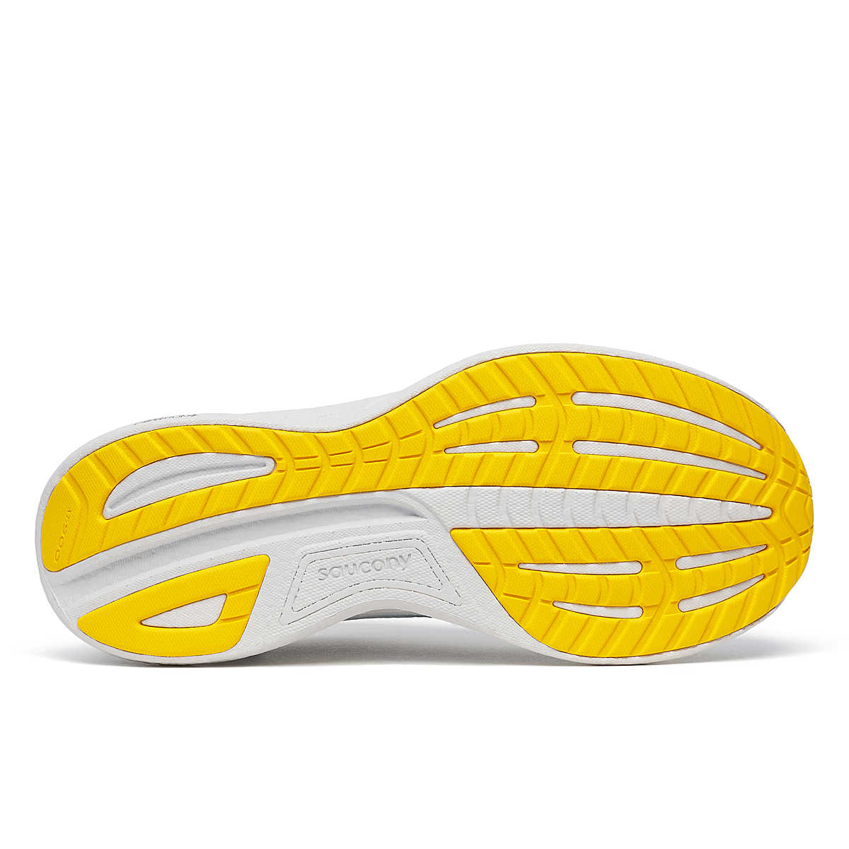 Men's Saucony Ride 18. Dusk/Pollen. Outsole view.