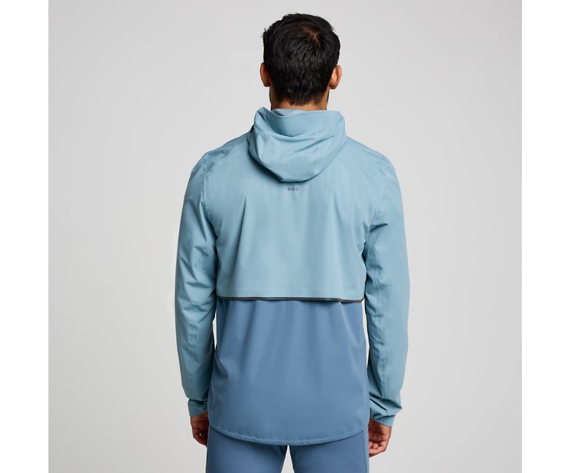 Men's Saucony RunShield Jacket. Blue. Rear view.