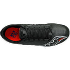 Men's Saucony Spitfire 5. Black/Infrared. Top view.