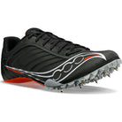 Men's Saucony Spitfire 5. Black/Infrared. Lateral view.