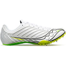 Men's Saucony Spitfire 5. White/Slime. Lateral view.