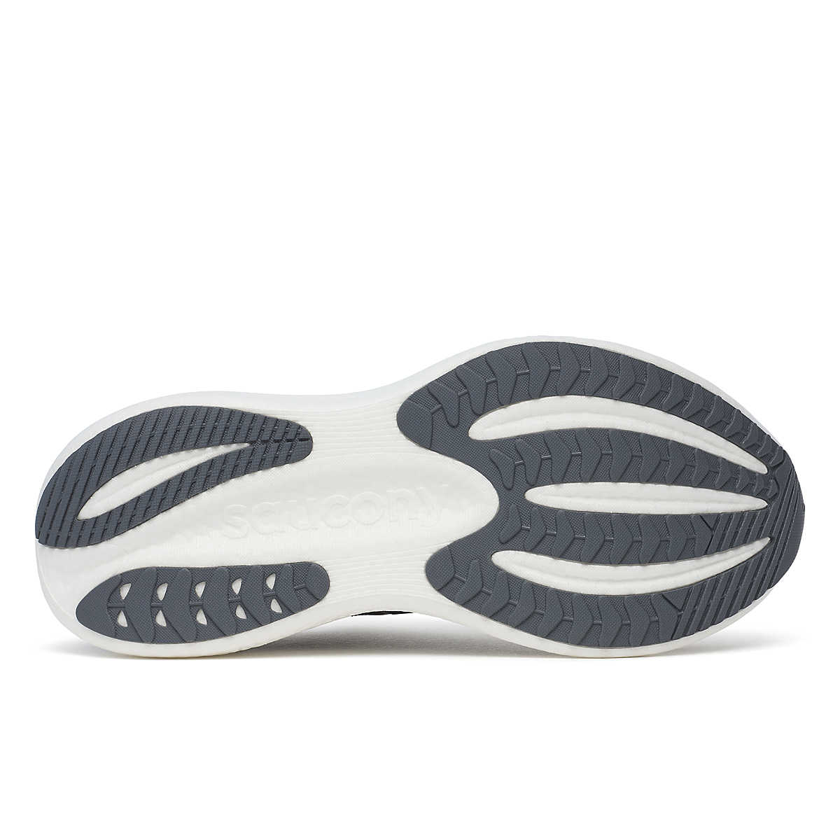 Men's Saucony Triumph 23. Black/White. Outsole view.