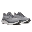 Men's Saucony Triumph 23. Flint/Carbon. Lateral view.