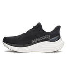 Men's Saucony Triumph 24. Black upper. White midsole. Medial view.