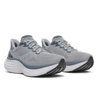 Men's Saucony Triumph 24. Grey upper. White midsole. Lateral view.