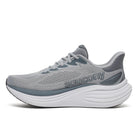 Men's Saucony Triumph 24. Grey upper. White midsole. Medial view.