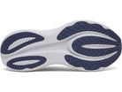 Men's Saucony Triumph 24. Grey upper. White midsole. Bottom view.