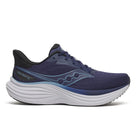 Men's Saucony Triumph 24. Navy upper. White midsole. Lateral view.