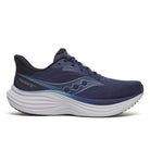 Men's Saucony Triumph 24. Navy upper. White midsole. Lateral view.