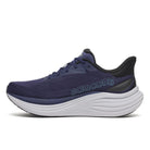 Men's Saucony Triumph 24. Navy upper. White midsole. Medial view.