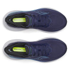 Men's Saucony Triumph 24. Navy upper. White midsole. Top view.