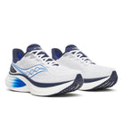 Men's Saucony Triumph 24. White upper. White midsole. Lateral view.