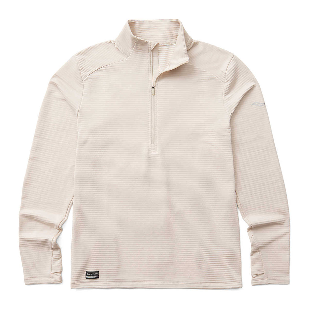 Men's Saucony Triumph 3D 1/2 Zip. Off White.